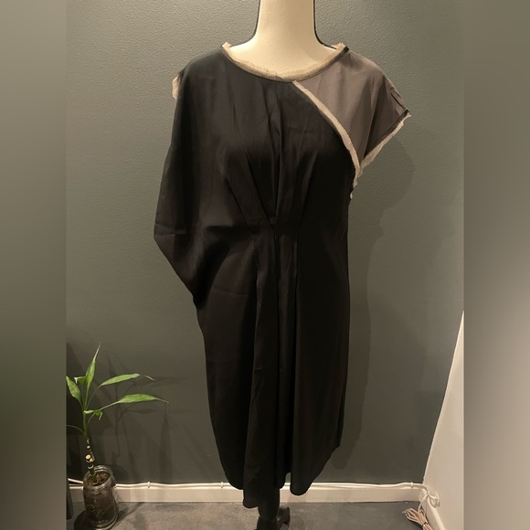 Runway Asymmetrical Cold Shoulder Color Block Tunic Dress size XS BCBGMAXAZRIA - Picture 2 of 8